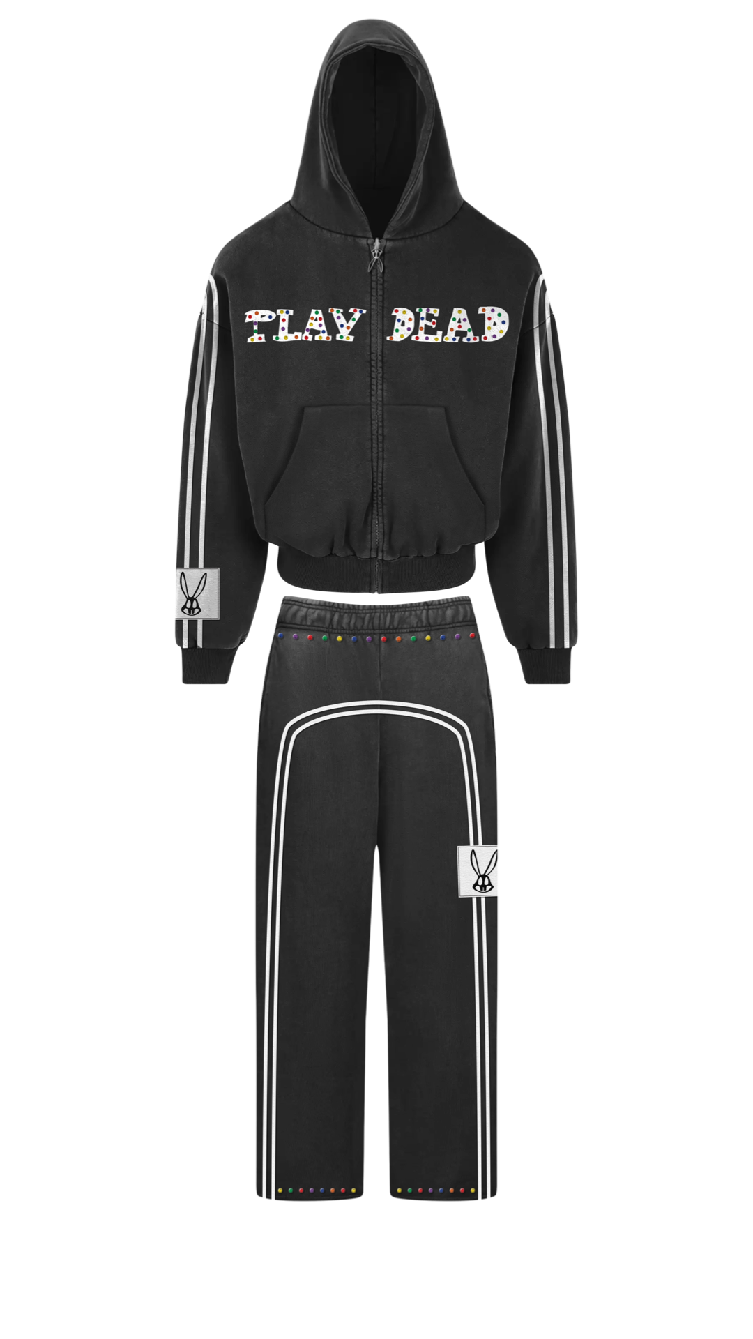 Ensemble Playdead Rhinestone Zip-Up Jacket & Sweatpants set