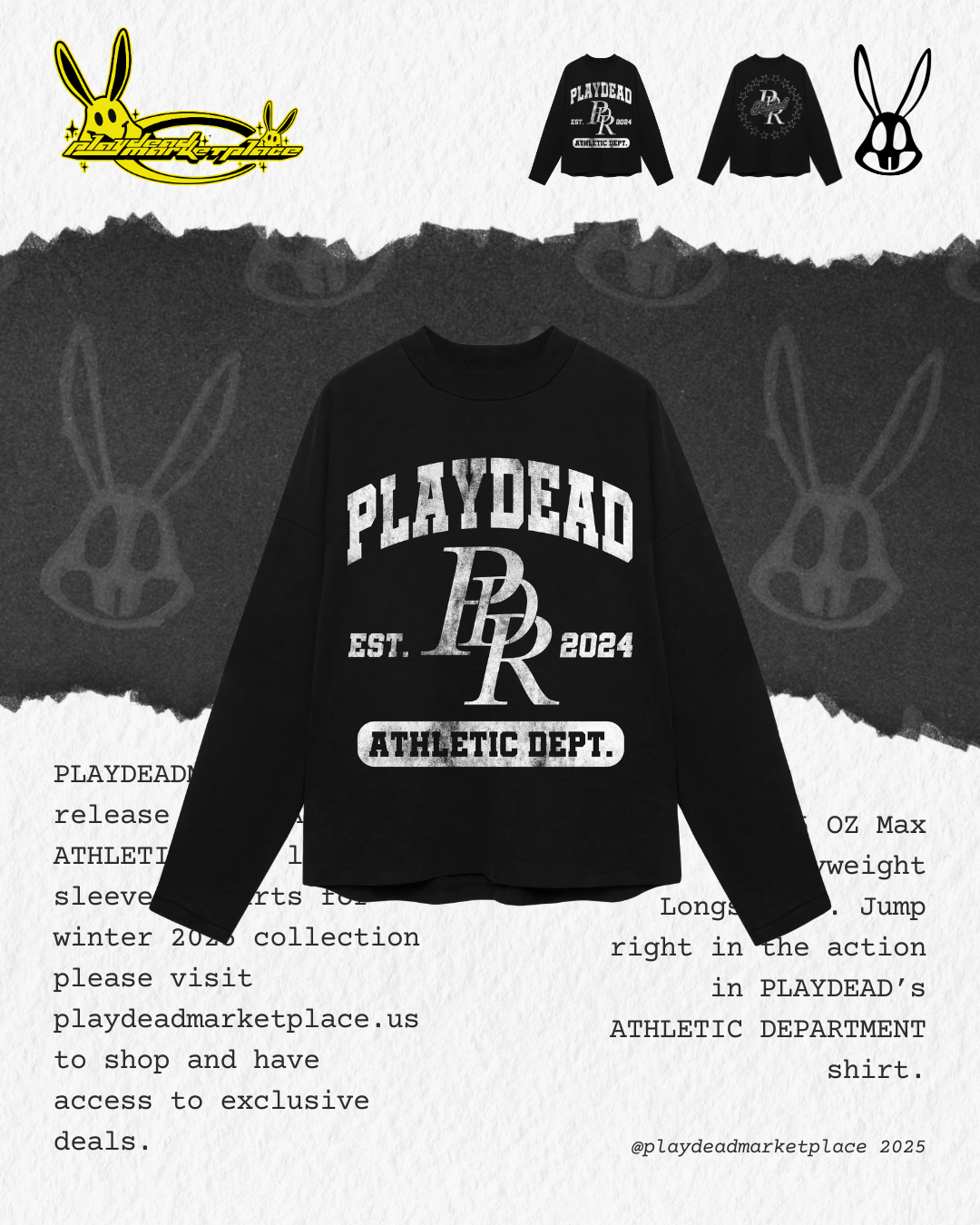 PLAYDEAD ATHLETIC DEPARTMENT LONGSLEEVE TEE