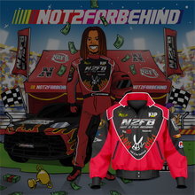 Load image into Gallery viewer, Red/Black NOT2FARBEHIND Racing Jacket
